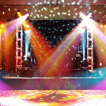 South Beach club style lighting decor.